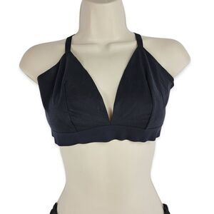 Auden Black Unlined Triangle Bralette Large NWT